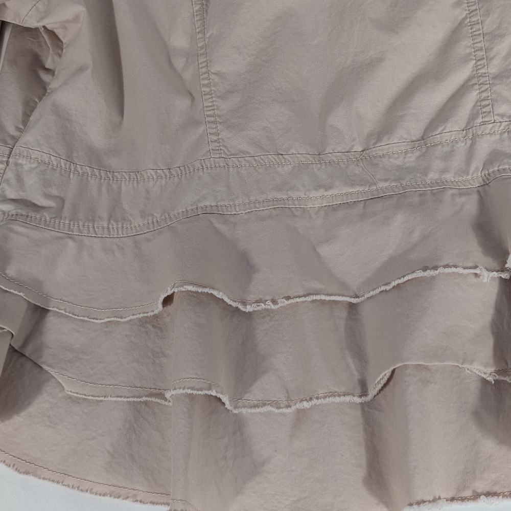 Maurices Light Pink Utility Jacket 100% Cotton Button Up Raw Ruffles Size XL - Picture 7 of 12